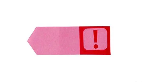 Bookmark with exclamation mark. Stock Photos