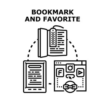 Bookmark favorite save digital content concept Stock Illustration