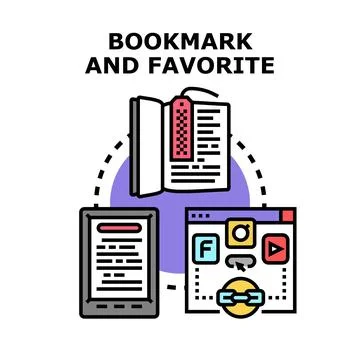 Bookmark favorite save digital content concept 스톡 일러스트