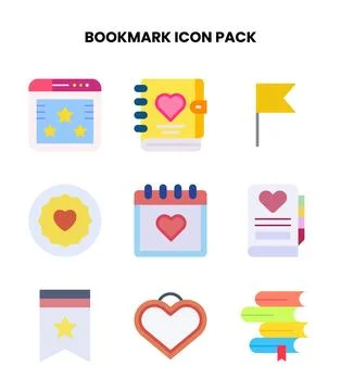 Bookmark Flat UI Icons Pack Stock Illustration