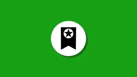 Bookmark icon animation on green screen background featuring star symbol an.. Stock Footage 327762789