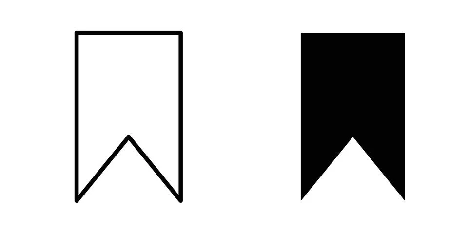 Bookmark icon for design projects and web UI Stock Illustration