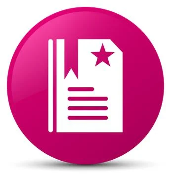 Bookmark icon pink round button Stock Illustration