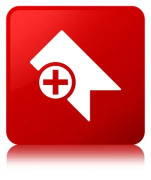 Bookmark icon red square button Stock Illustration