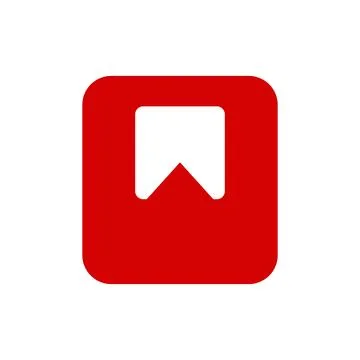 Bookmark icon. Red square button. Flat design style eps 10. resources graphic Stock Illustration