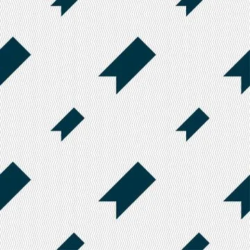 Bookmark icon sign. Seamless pattern with geometric texture. Vector イラスト素材