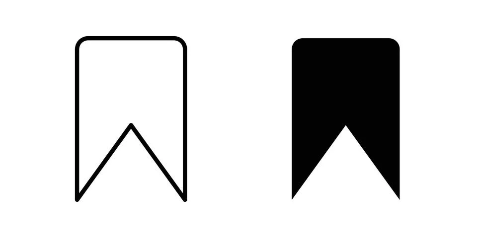 Bookmark icon solid, line, and editable vector set.. Stock Illustration
