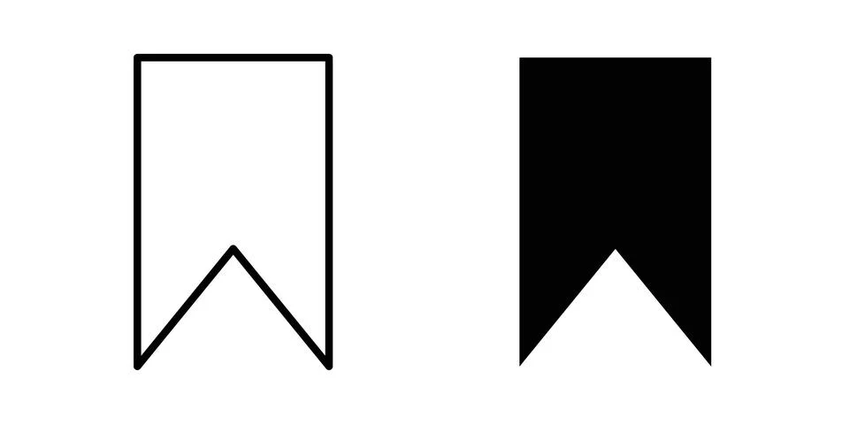 Bookmark icon solid, line, and editable vector set. Stock Illustration