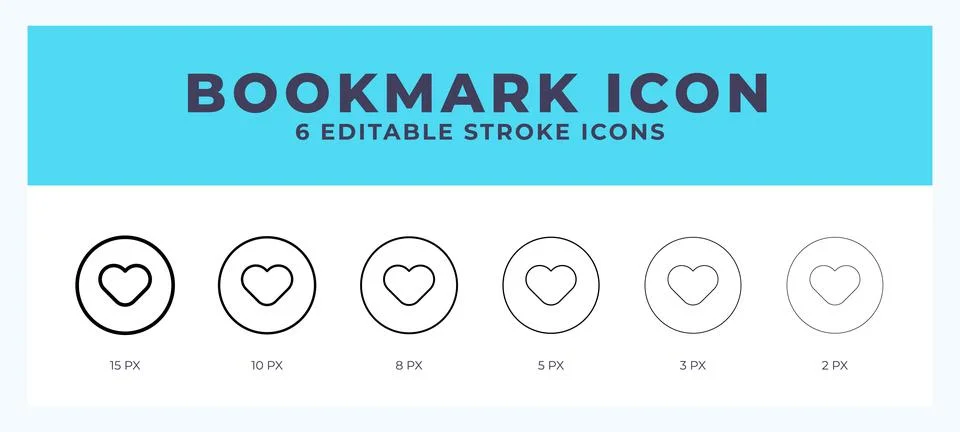 Bookmark icon in thin line. Bold line. Regular line. Editable stroke. Stock Illustration