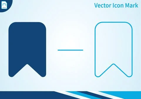 Bookmark icon, vector icon mark, save symbol, favorite tag element. Stock Illustration
