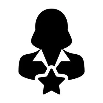 Bookmark icon vector with star female user person profile avatar symbol Stock Illustration