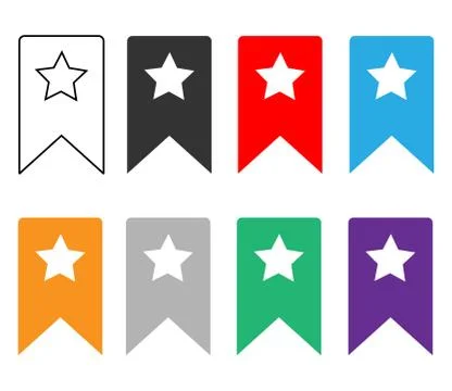 Bookmark icon on white background.  set bookmark icon symbol. Stock Illustration