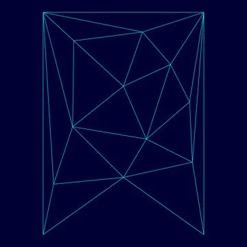 Bookmark low poly triangulation triangulated polygonal electric cyan blue v.. Stock Illustration
