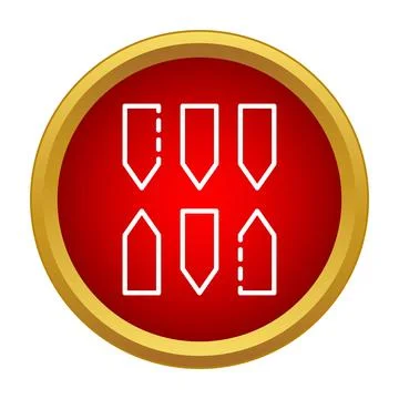 Bookmark or tag icons set inside a red button 스톡 일러스트