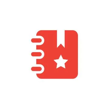 Bookmark Red Icon On White Background. Red Flat Style Vector Illustration. Stock Illustration