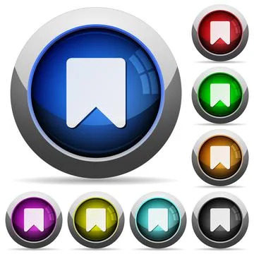 Bookmark round glossy buttons Stock Illustration