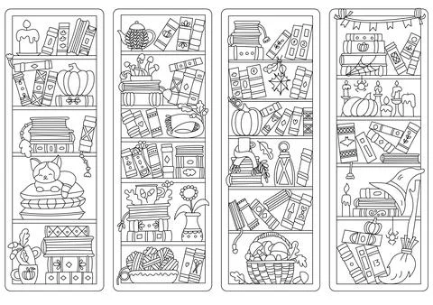 Bookmark Set With Autumn Elements Illustrazione stock