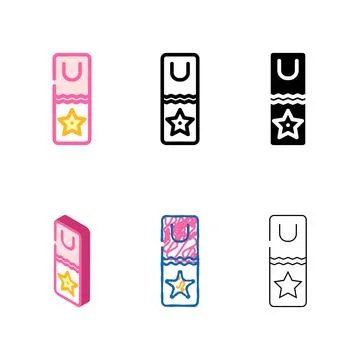 Bookmark tabs list color icon vector minimal Stock Illustration