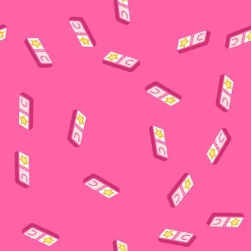 Bookmark tabs list isometric icon seamless pattern Stock Illustration