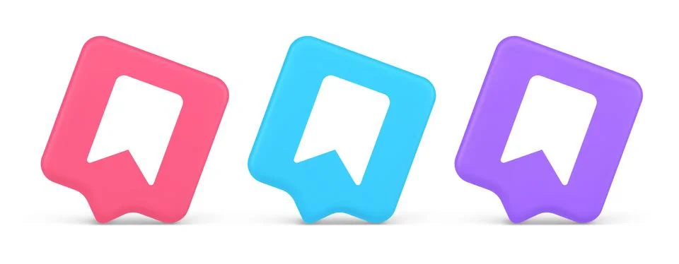 Bookmark tag flag button book reading document learning remember web app 3d.. 스톡 일러스트