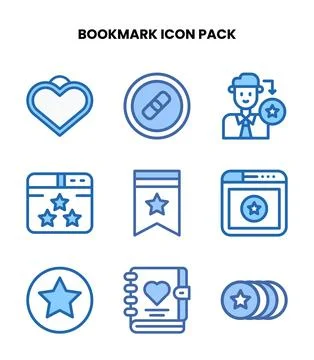 Bookmark Two Colour Design Icons Pack Stock Illustration
