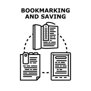 Bookmarking and saving important information and data Stock Illustration