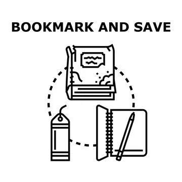 Bookmarking and saving important information concept Stock Illustration
