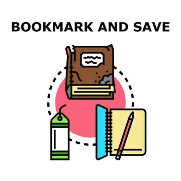 Bookmarking and saving important information concept Stock Illustration