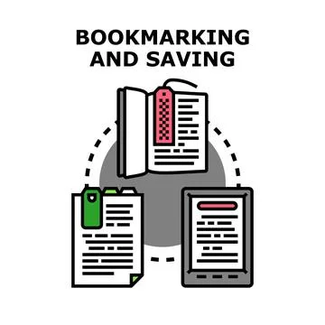 Bookmarking and saving important information and data Illustrazione stock