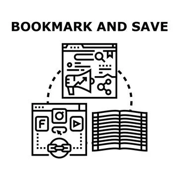 Bookmarking and saving important web content Stock Illustration