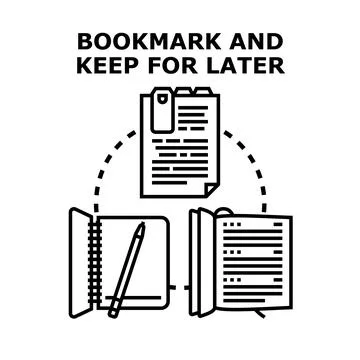 Bookmarking documents and keeping information for later reference Stock Illustration