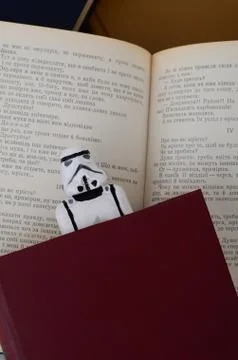 Bookmarks for books as comic characters Stock Photos