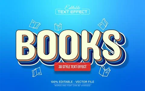 Books 3d style text effect Stock Illustration
