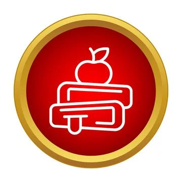 Books and apple icon representing education and learning Stockillustratie
