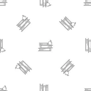 Books and apple pattern seamless イラスト素材