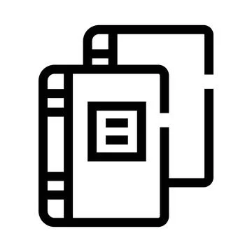 Books and document icon symbolizing knowledge and learning Stock Illustration