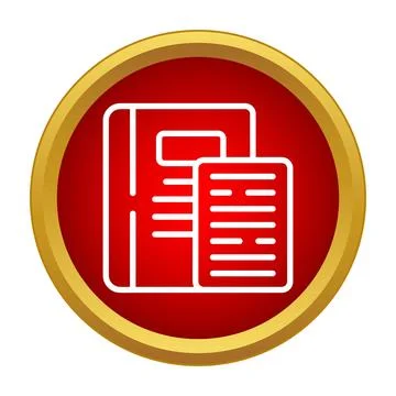 Books and document icon symbolizing education learning Stock Illustration