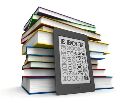 Books and e-book Stock Illustration