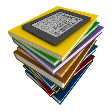 Books and e-book Stock Illustration