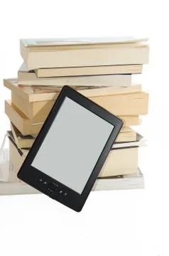 Books and e-reader Stock Photos