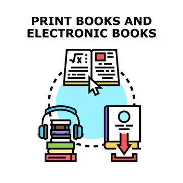 Books and electronic learning concept education Stock Illustration