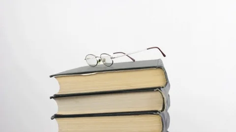 Books and Glasses Rotating Stock Footage 71615859