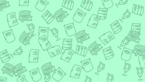 Books and Notebooks Seamless Pattern Background for Education. Stock Footage 321855448