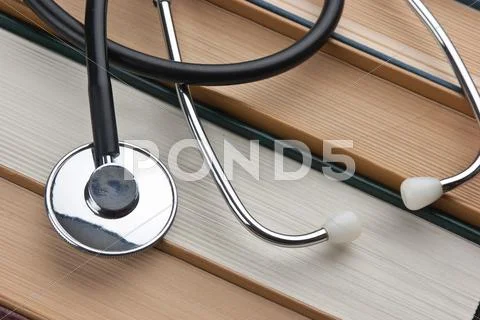 Books and phonendoscope Stock Photos