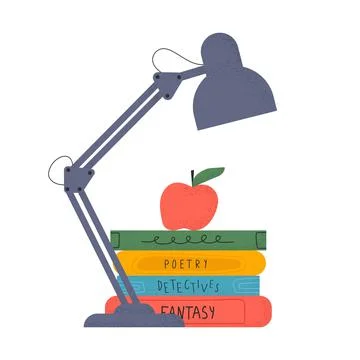 Books and reading set Stock Illustration