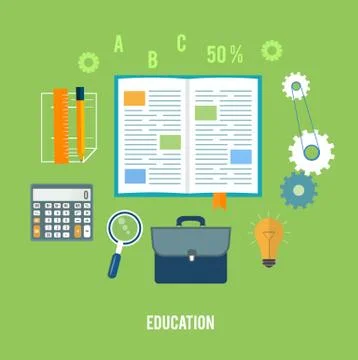 Books and school elements Illustrazione stock