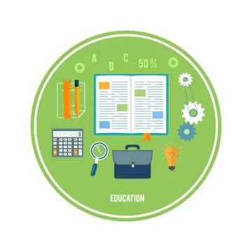 Books and school elements Stock Illustration