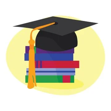 Books and student vector icon. . Stock Illustration
