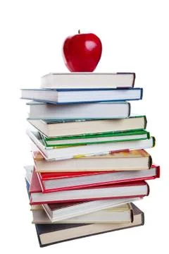 Books with apple Stock Photos