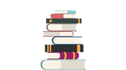 Books Are Dropping to a Book Pile in Alpha Channel Stock Footage 76180199